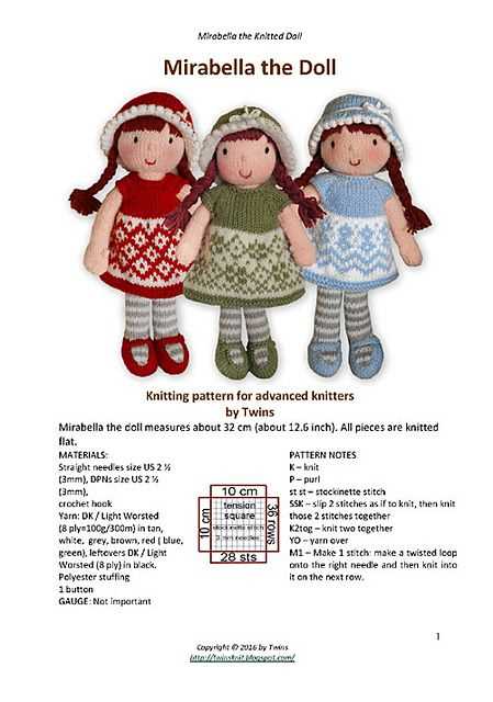 12 inch doll knitting patterns free