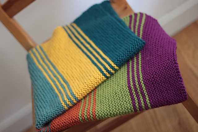 Easy striped knit blanket pattern