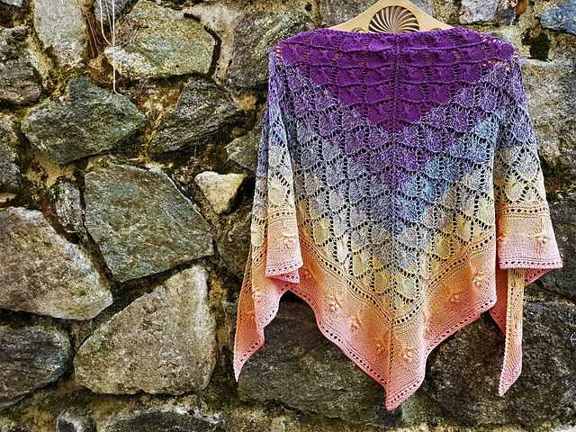 Shawl in a ball patterns knit