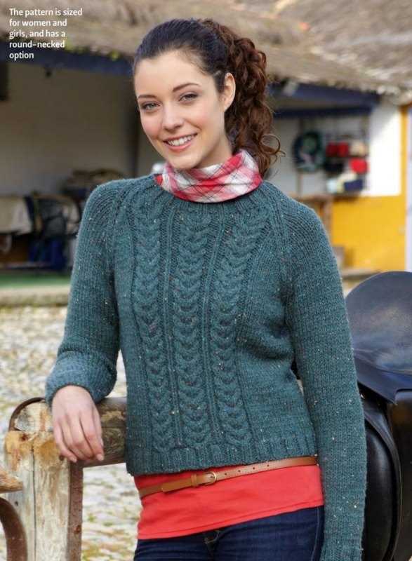 Chunky v neck sweater knitting pattern