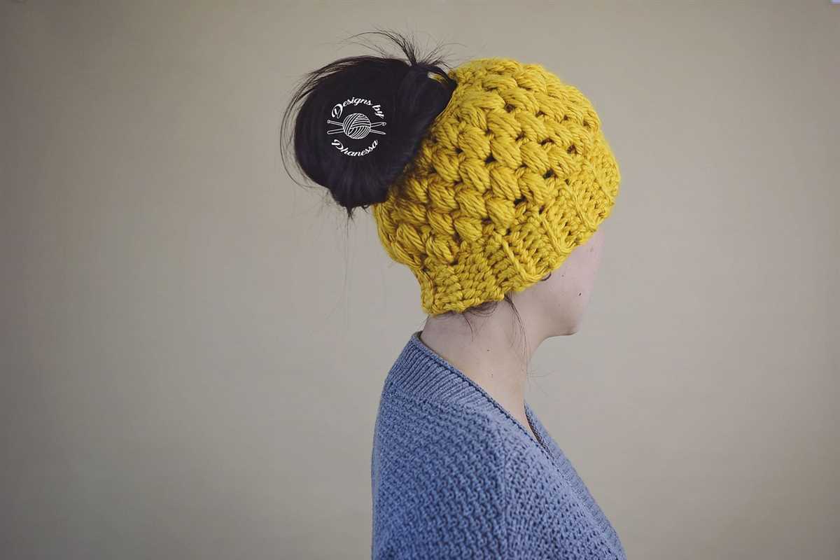 Free knitting pattern ponytail beanie