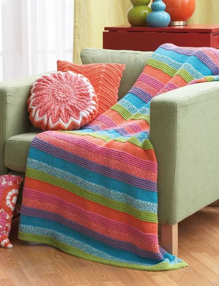 Easy striped knit blanket pattern