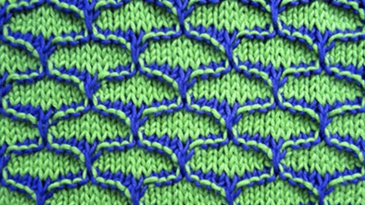 Knitting patterns using two colors