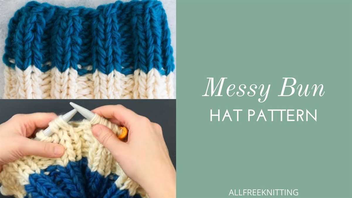 Messy bun knit hat pattern