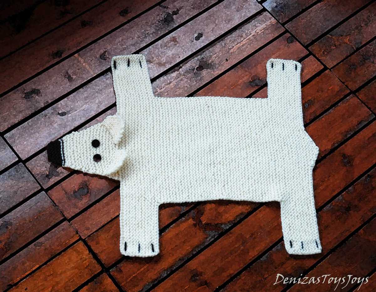 Knit bear rug pattern