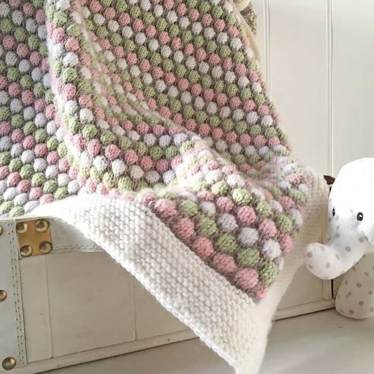 Bubble stitch blanket knitting pattern