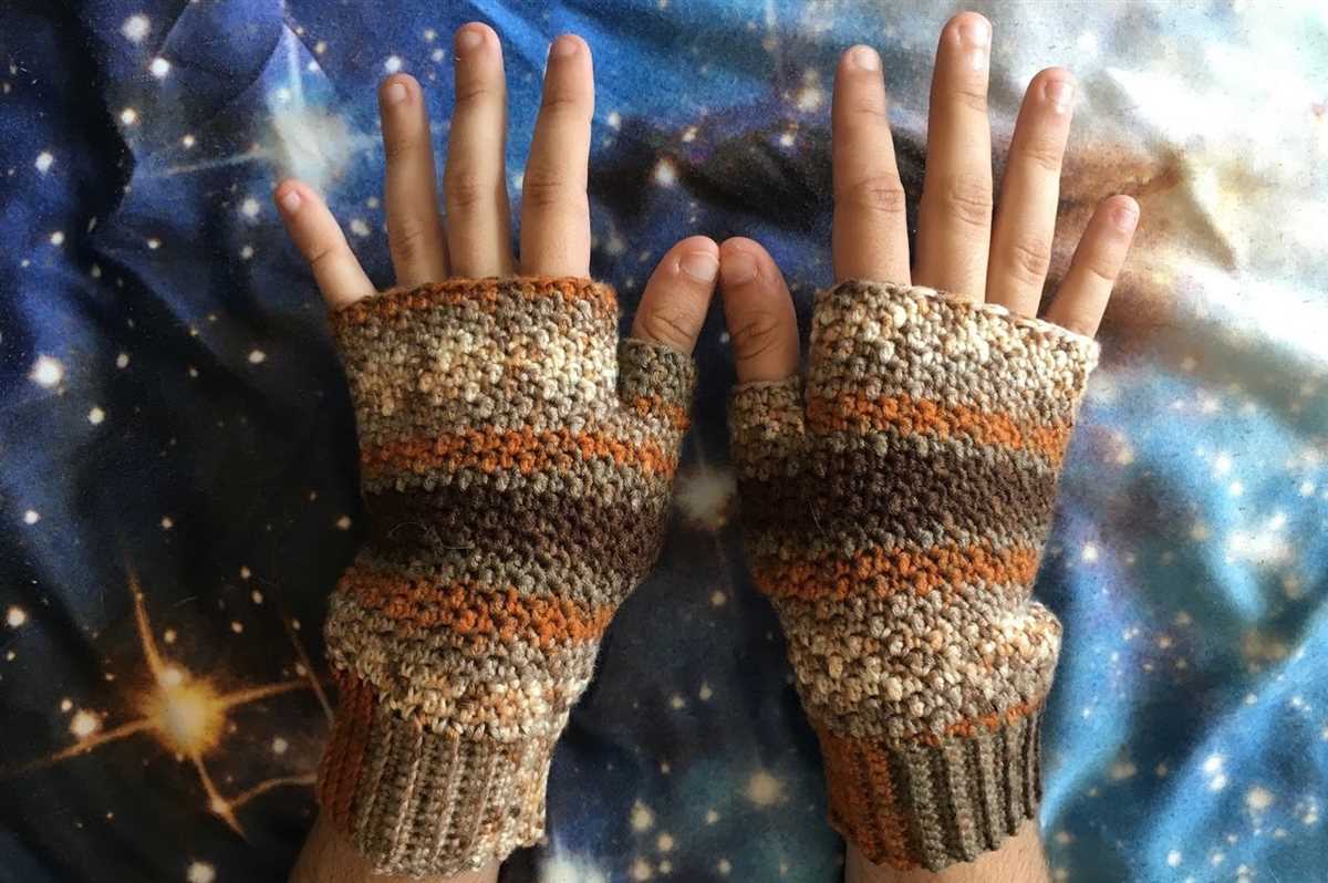 Fingerless gloves knit flat pattern