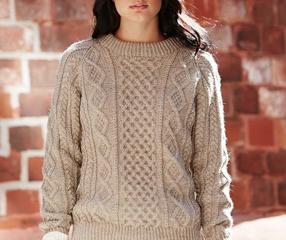 Aran knit sweater patterns free