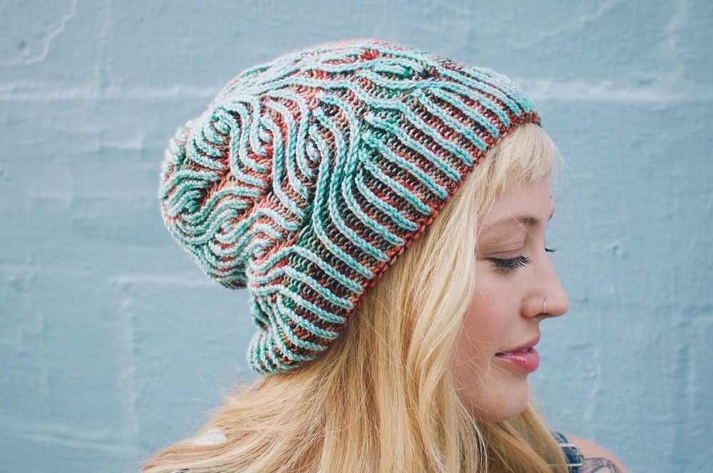 Brioche hat knit pattern