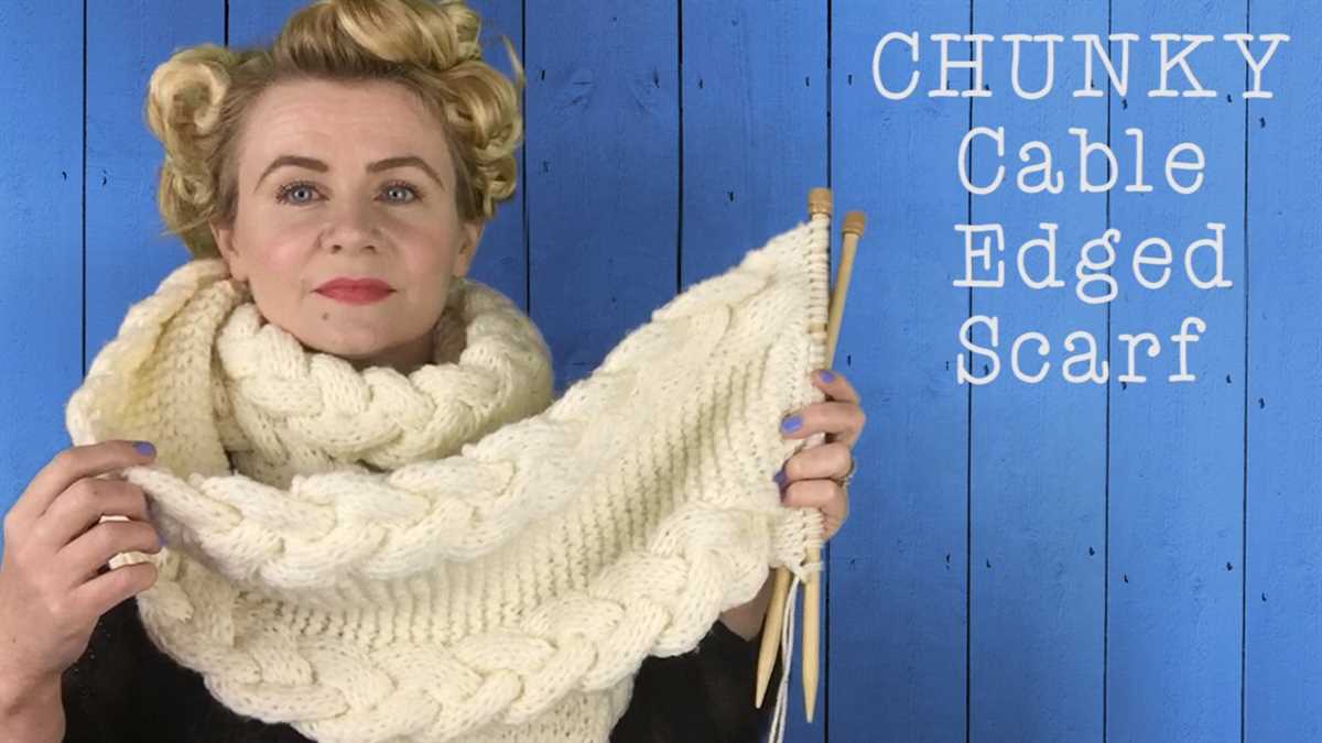 Chunky cable knit scarf pattern