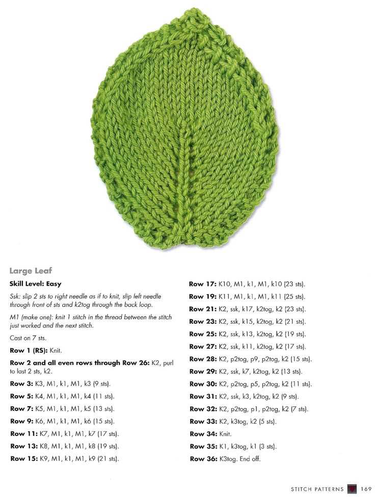 Knit leaf pattern