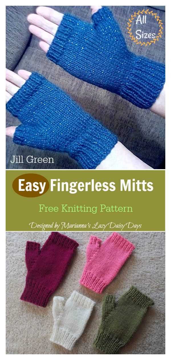 Easy fingerless mitts knitting pattern free