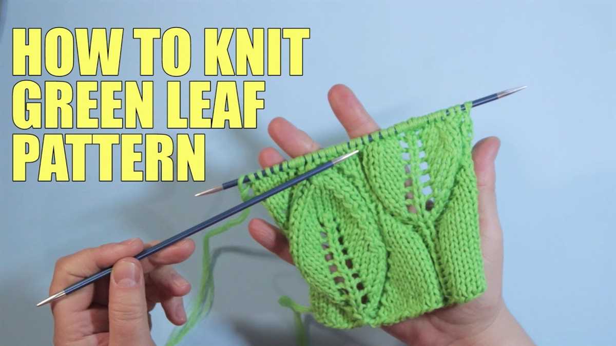 Knitting leaf stitch pattern