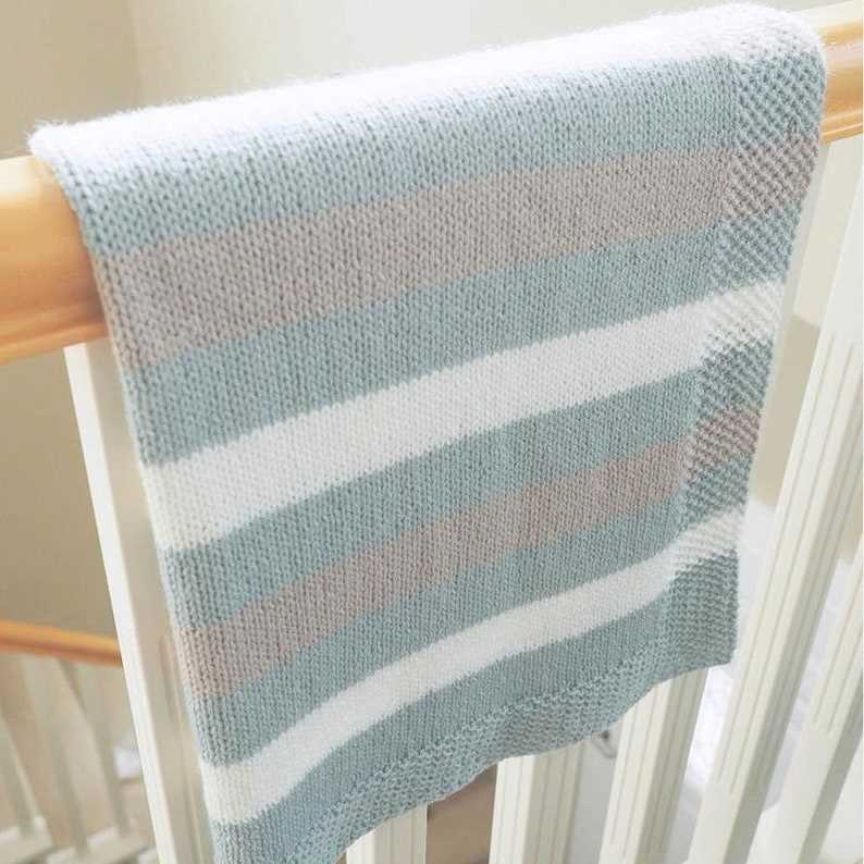 Easy striped knit blanket pattern