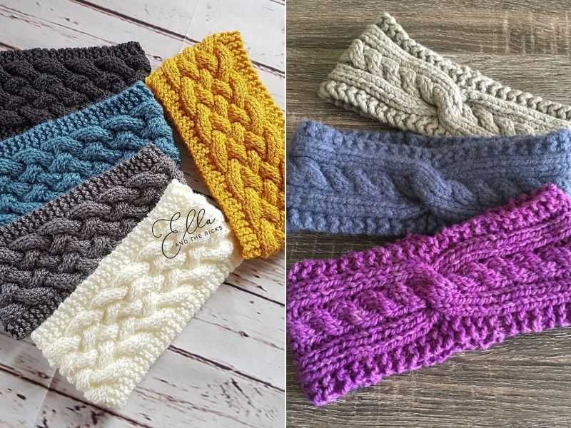 Knit headband pattern cable