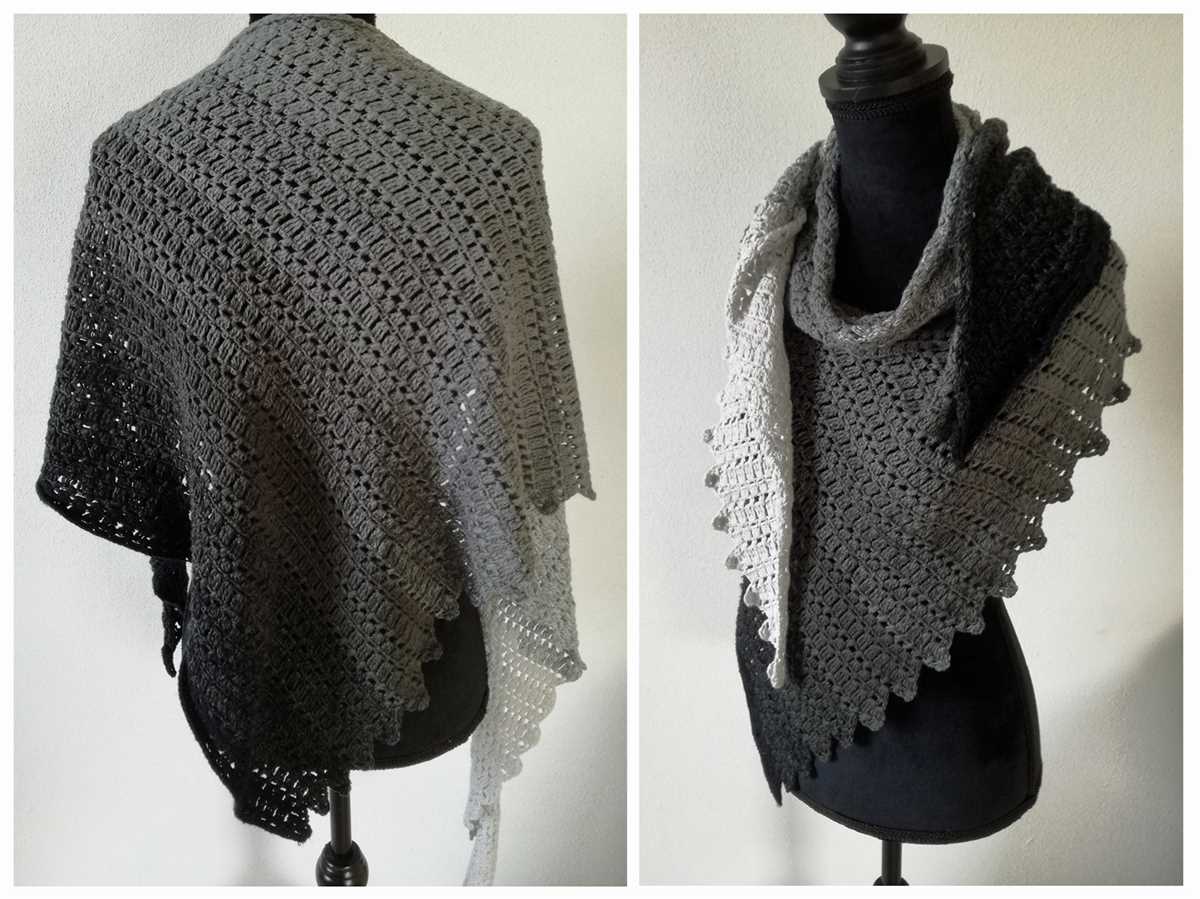 Asymmetrical triangle shawl knitting pattern