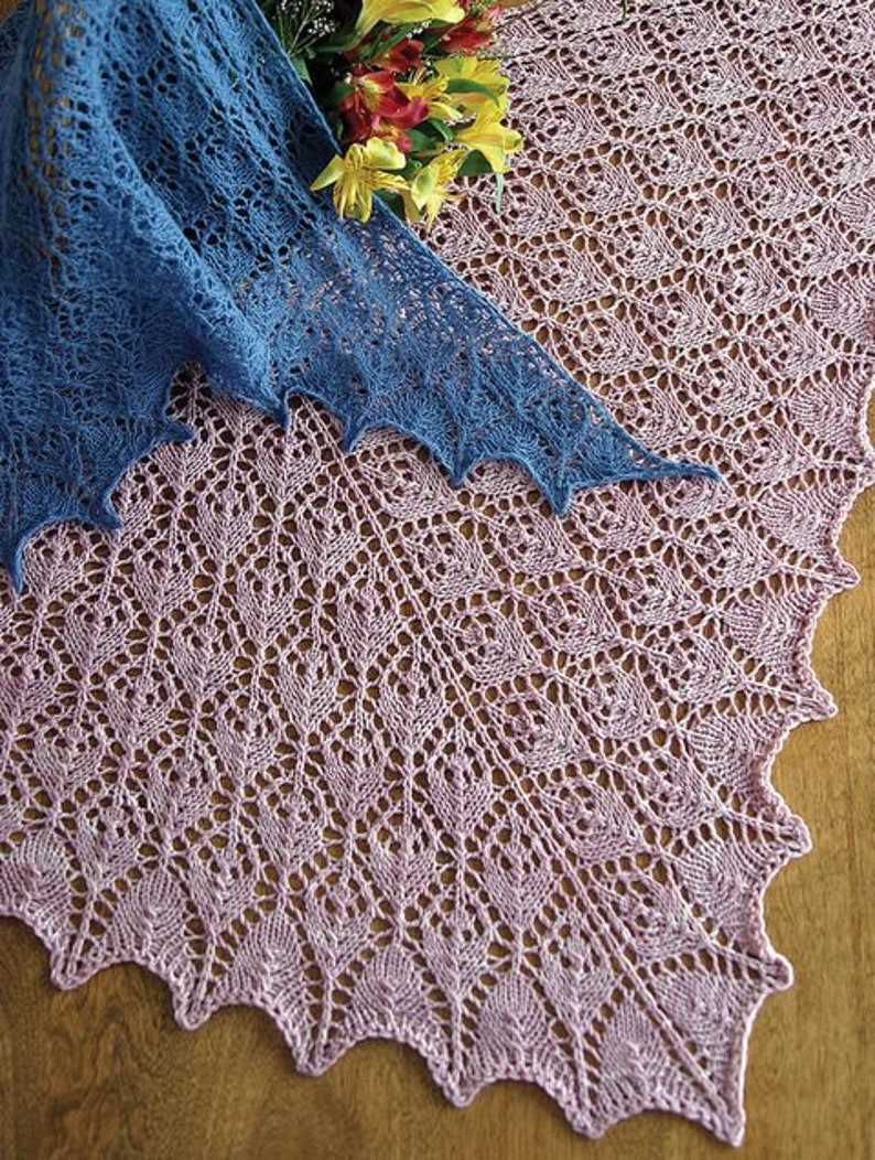 Lace shawl knit pattern