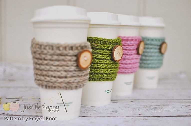 Knitted coffee mug sleeve pattern