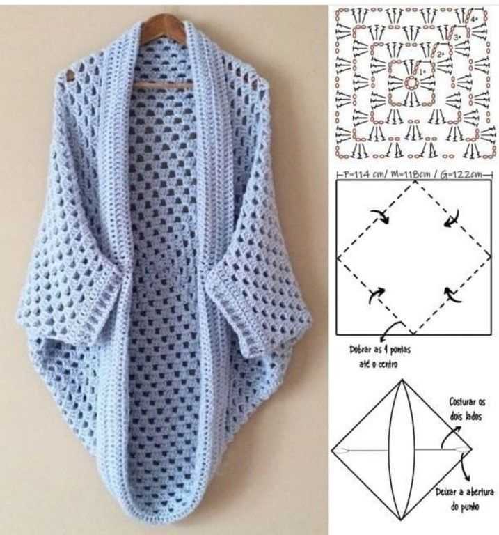 Knitted cocoon cardigan free pattern