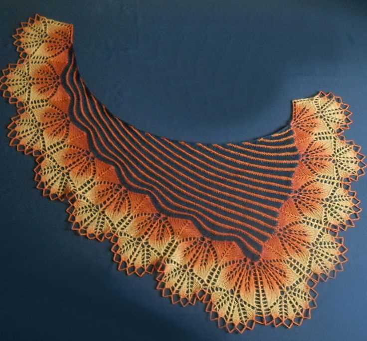 Knitted lace edging for shawl patterns