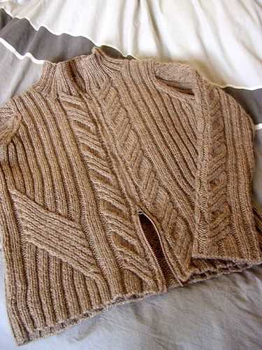 Aran cable knit cardigan pattern