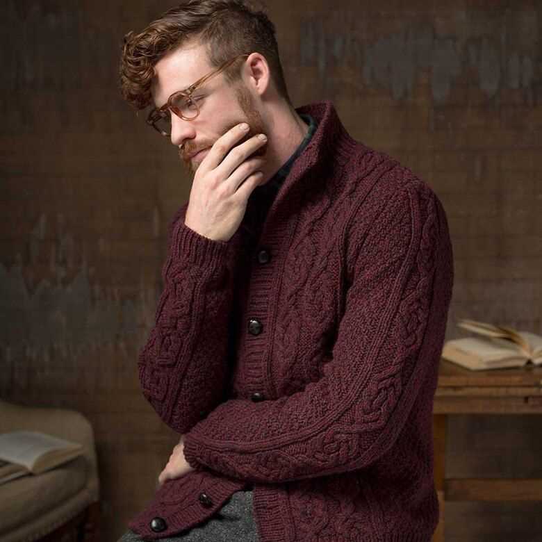 Aran knitting patterns for men's cardigans