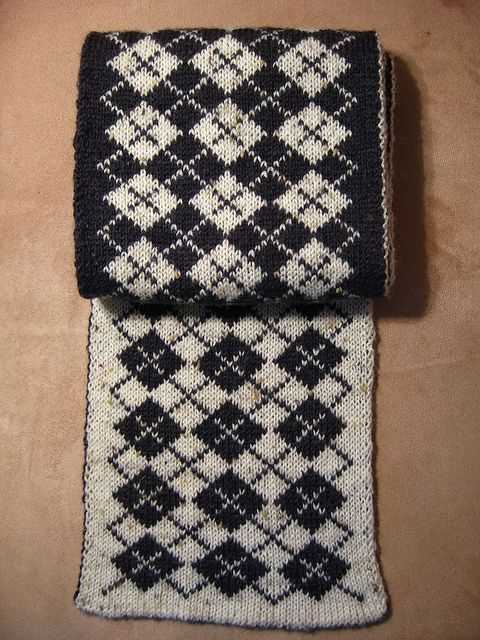 Argyle scarf knitting pattern