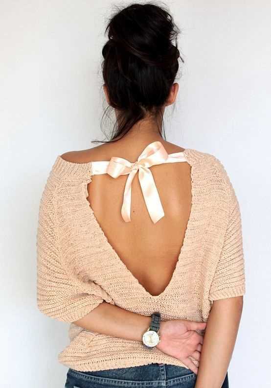 Backless sweater knitting pattern