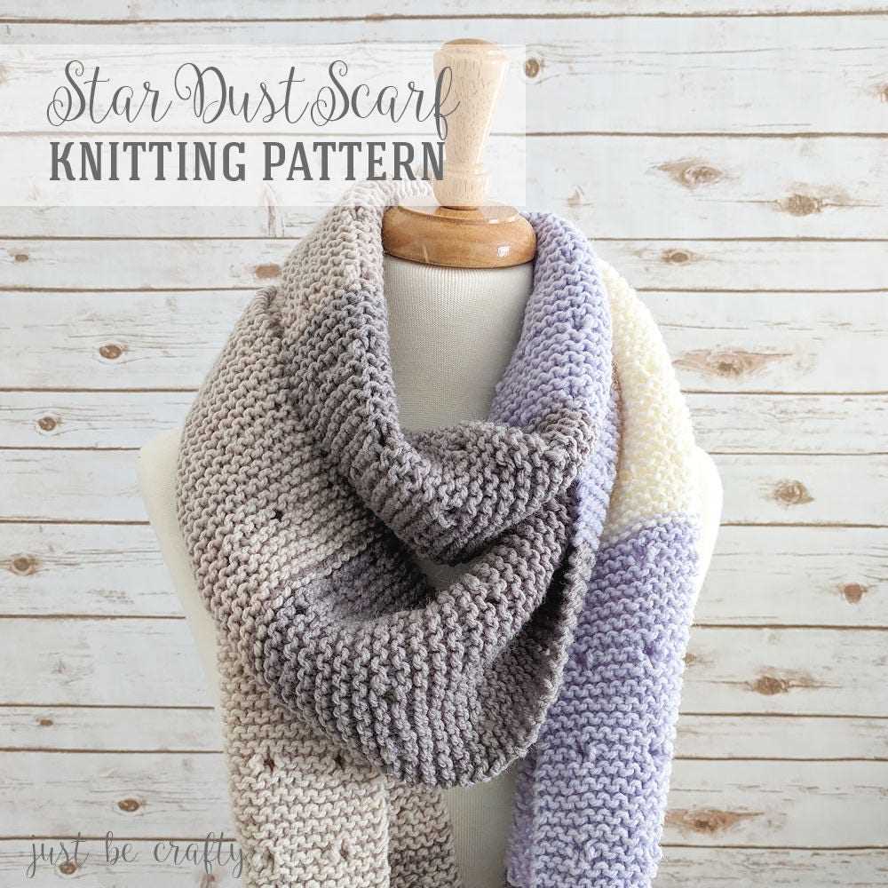 Beginner knitted scarf pattern