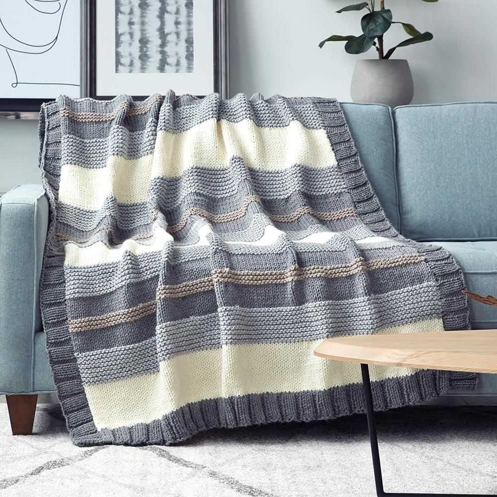 Bernat blanket stripes knitting pattern