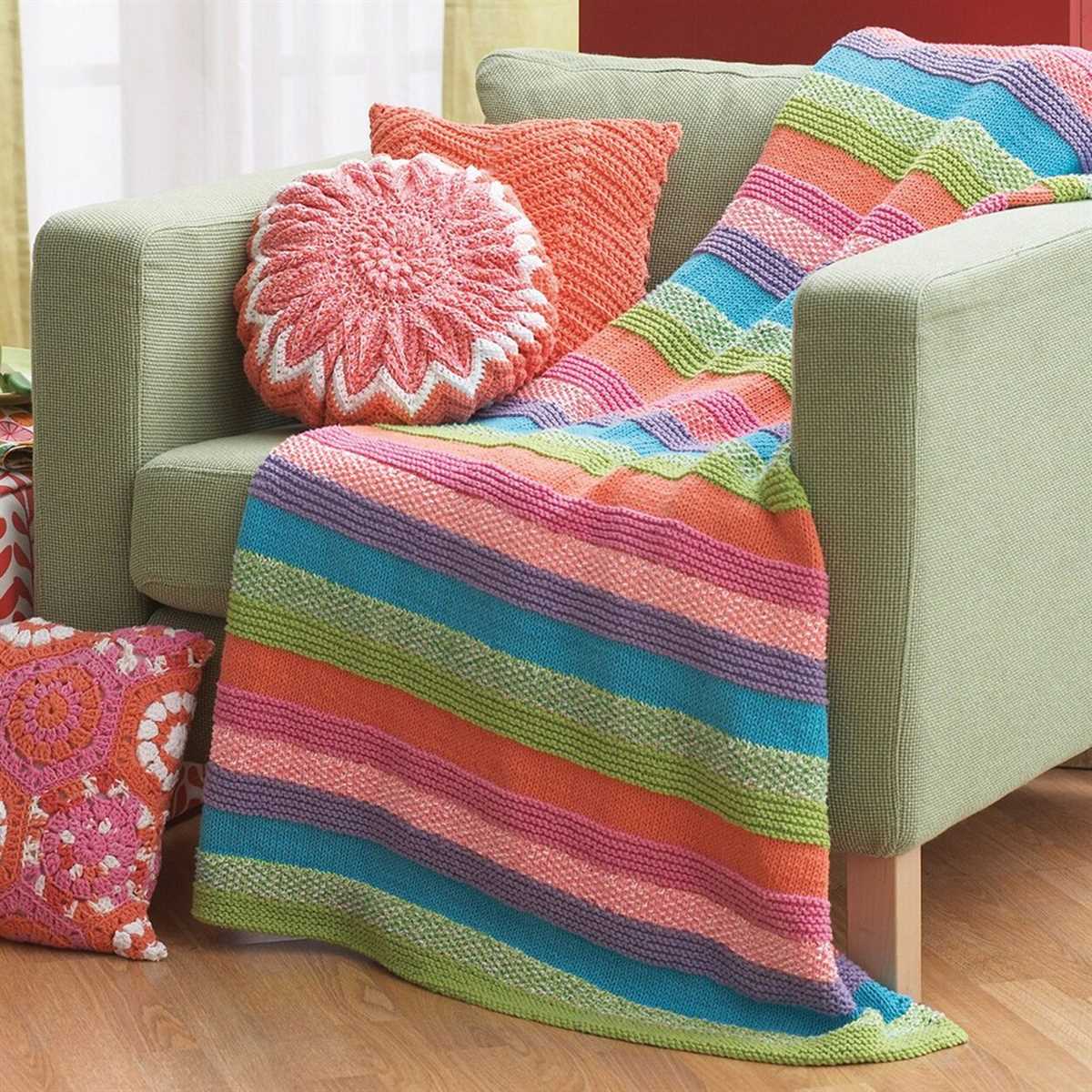 Bernat blanket stripes knitting pattern