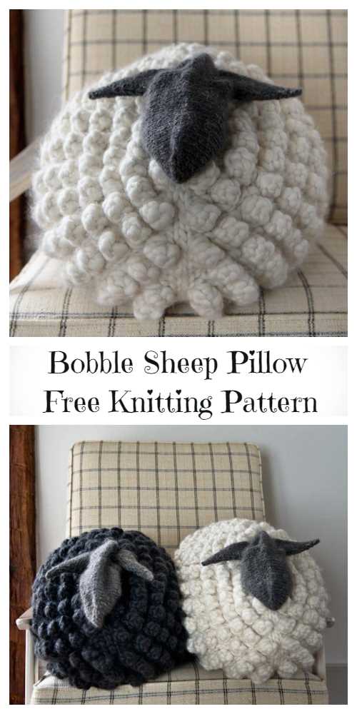 Bobble sheep pillow knitting pattern