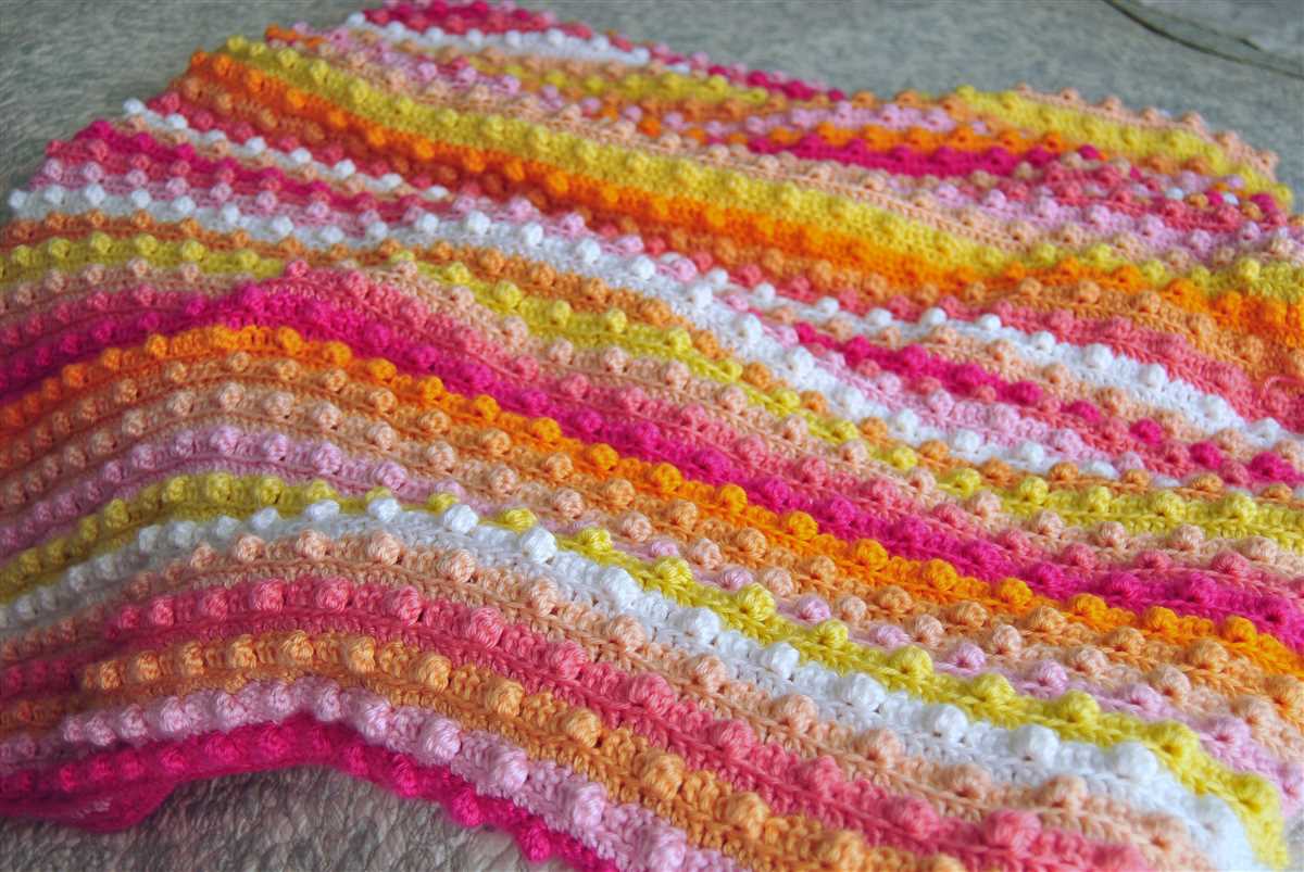 Bubble stitch blanket knitting pattern