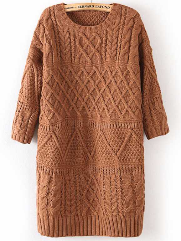 Cable knit sweater dress pattern