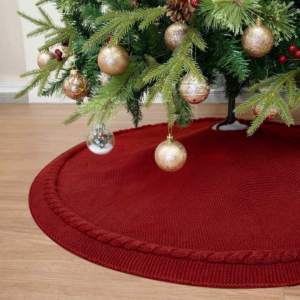 Cable knit christmas tree skirt pattern