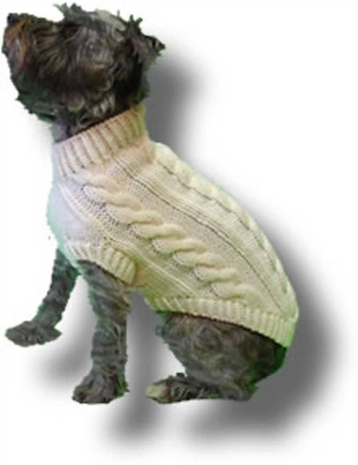 Cable knit dog sweater pattern