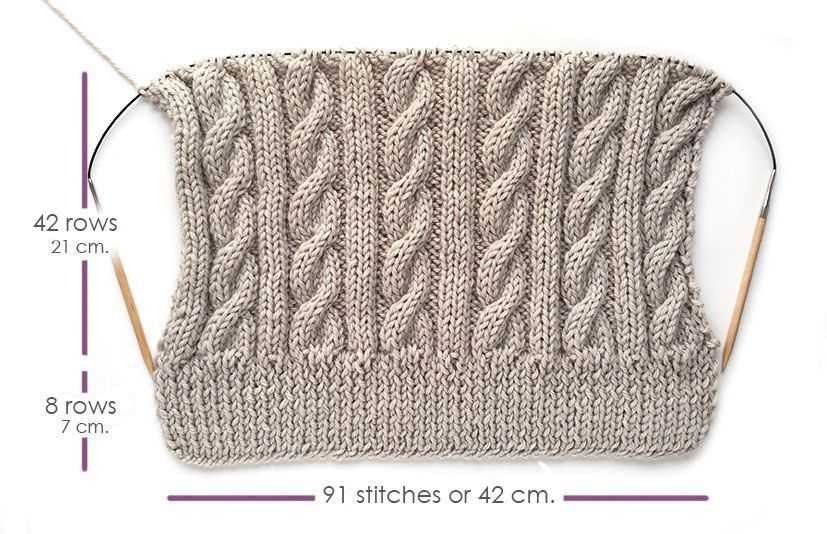 Cable stitch knit hat pattern