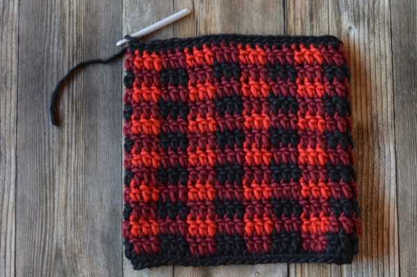 Checkered scarf knitting pattern