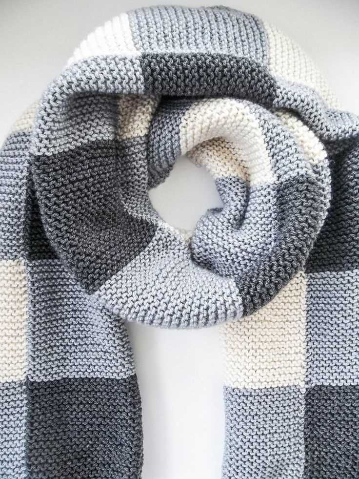 Checkered scarf knitting pattern