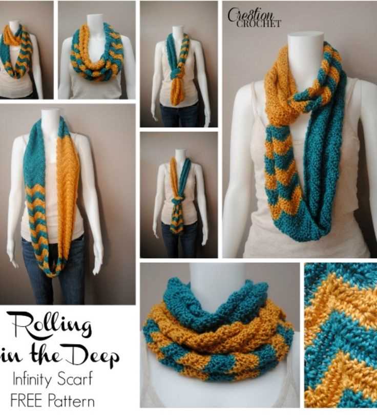 Chevron infinity scarf knitting pattern