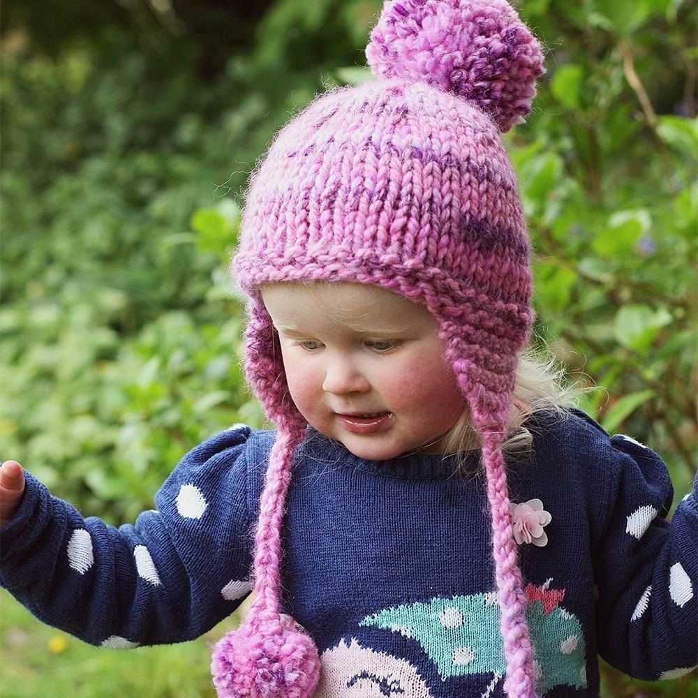 Children's earflap hat knitting pattern