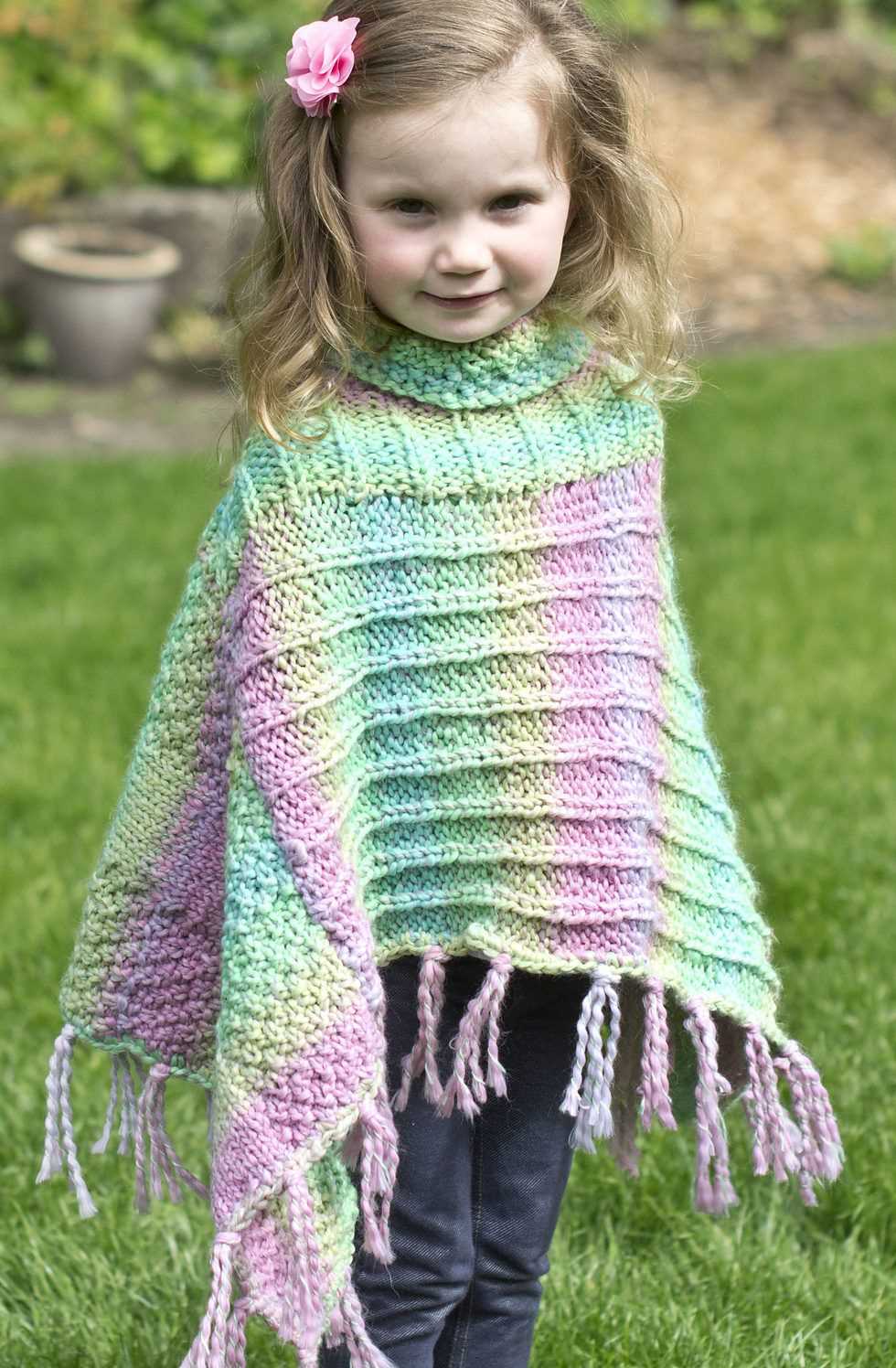 Childs knitted poncho pattern