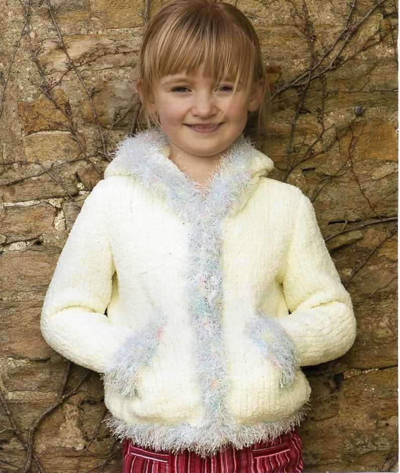 Childs hooded jacket knitting pattern