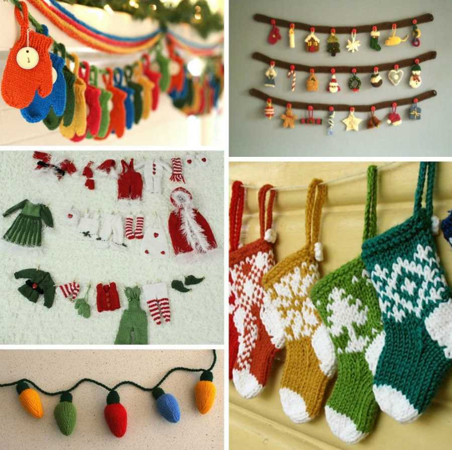 Christmas garland knitting pattern