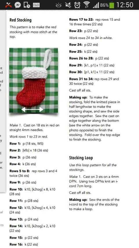 Christmas stocking knit pattern easy