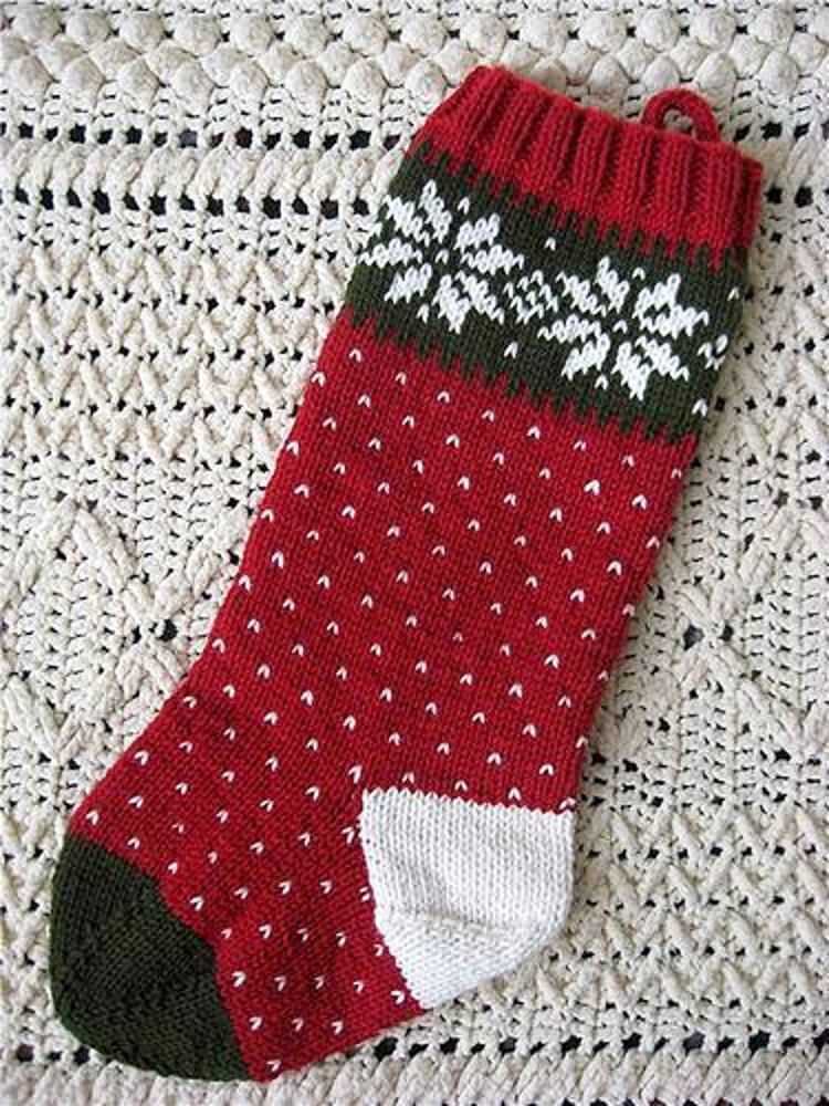 Christmas sock knitting pattern