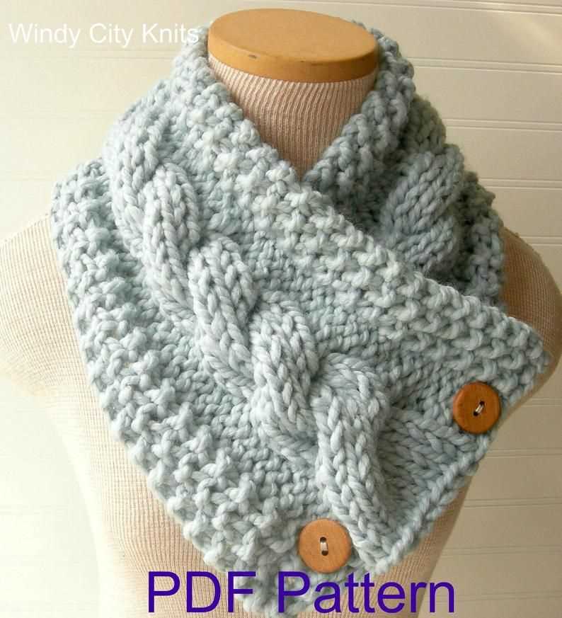 Chunky cable knit scarf pattern