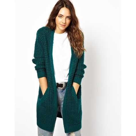 Chunky knit pattern cardigan