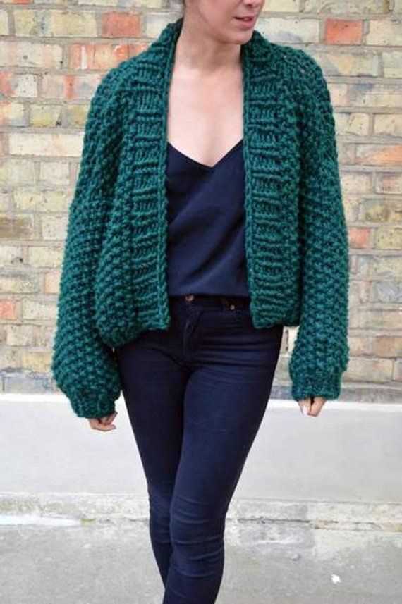 Chunky knit pattern cardigan