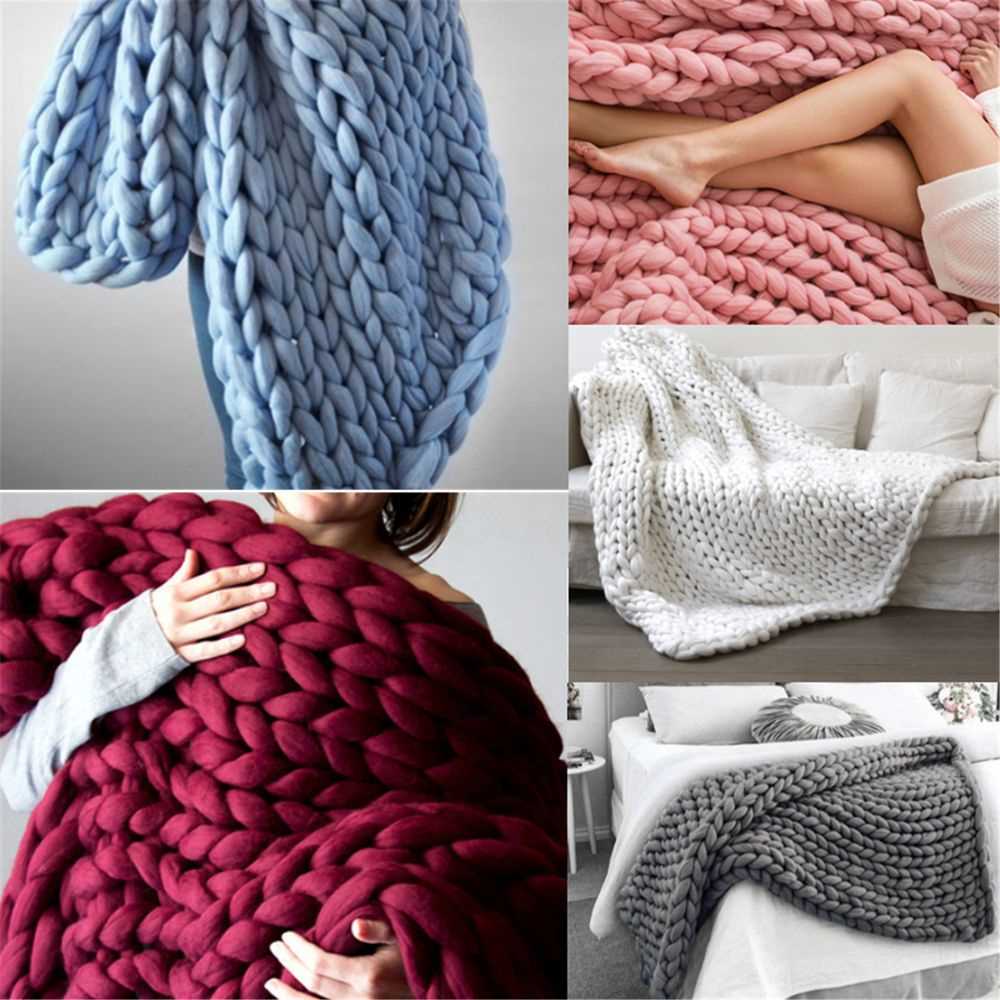 Chunky wool knit blanket pattern